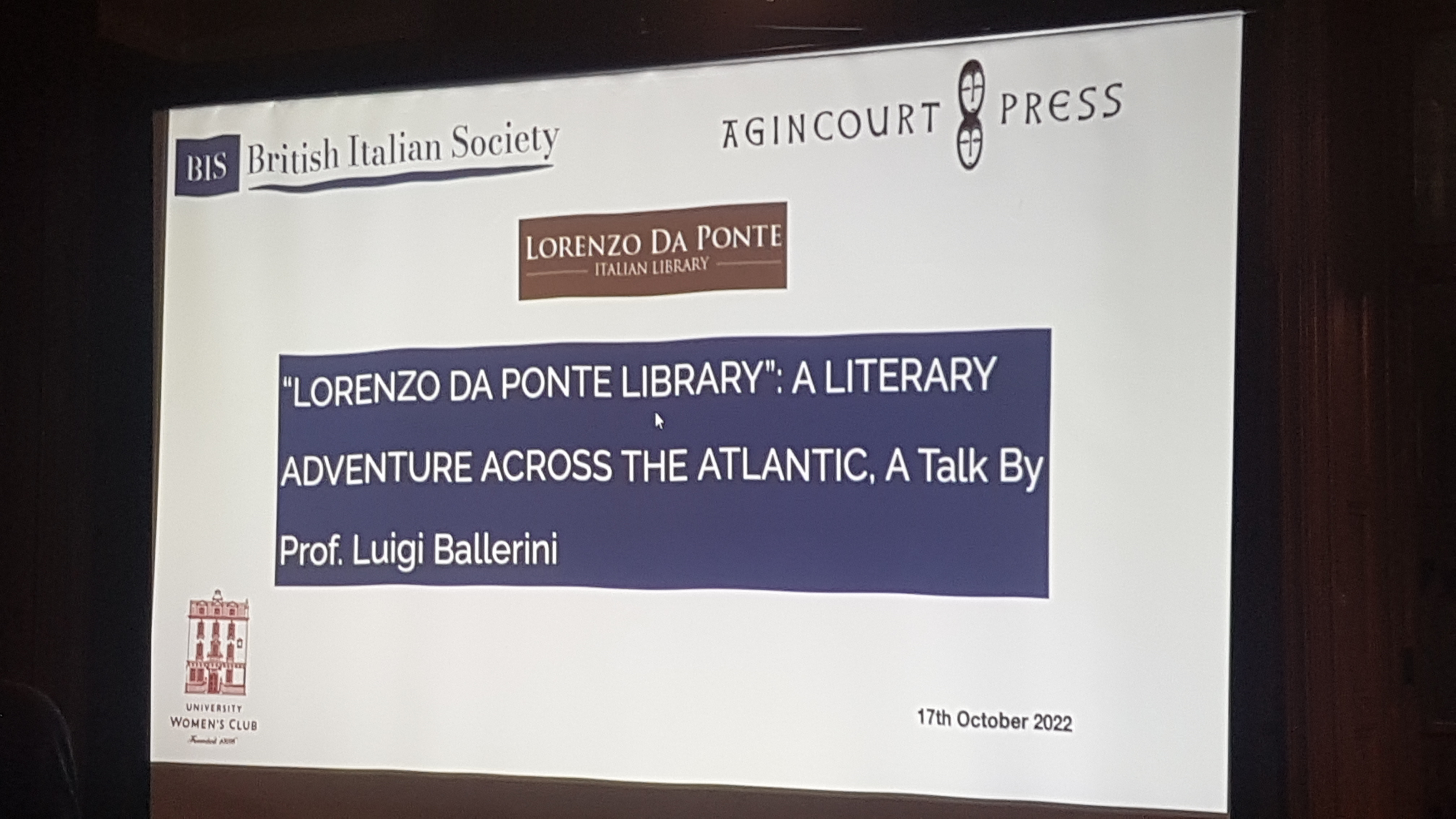 Lorenzo Da ponte Library British Italian Society