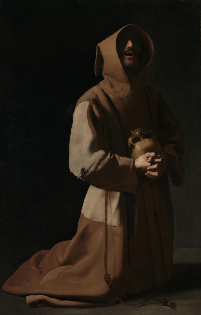 Francisco de Zurbarán, 'Saint Francis in Meditation', 1635-1639, dipinto conservato alla National Gallery di Londra.