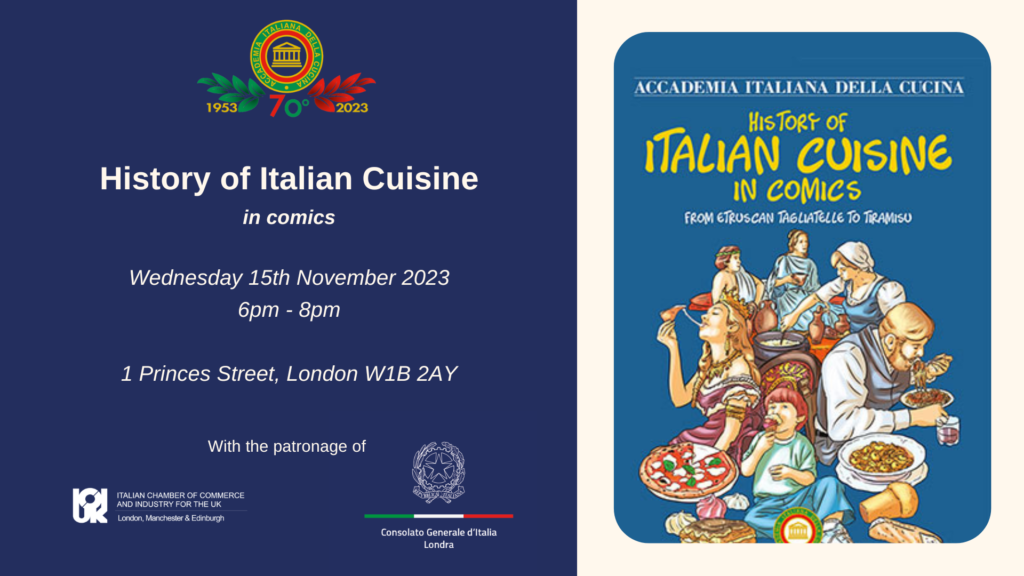 Tanta cucina e fumetti nel prossimo evento organizzato dall'Accademia della Cucina Italiana